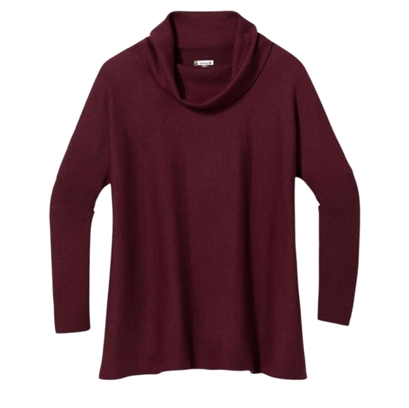 Smartwool Edgewood Poncho Sweater Eggplant Heather Oversized Women's size Medium - Picture 1 of 12